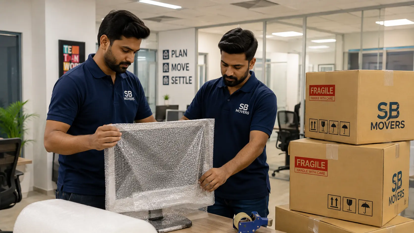 Corporate relocation fleet moving office equipment across Pakistan