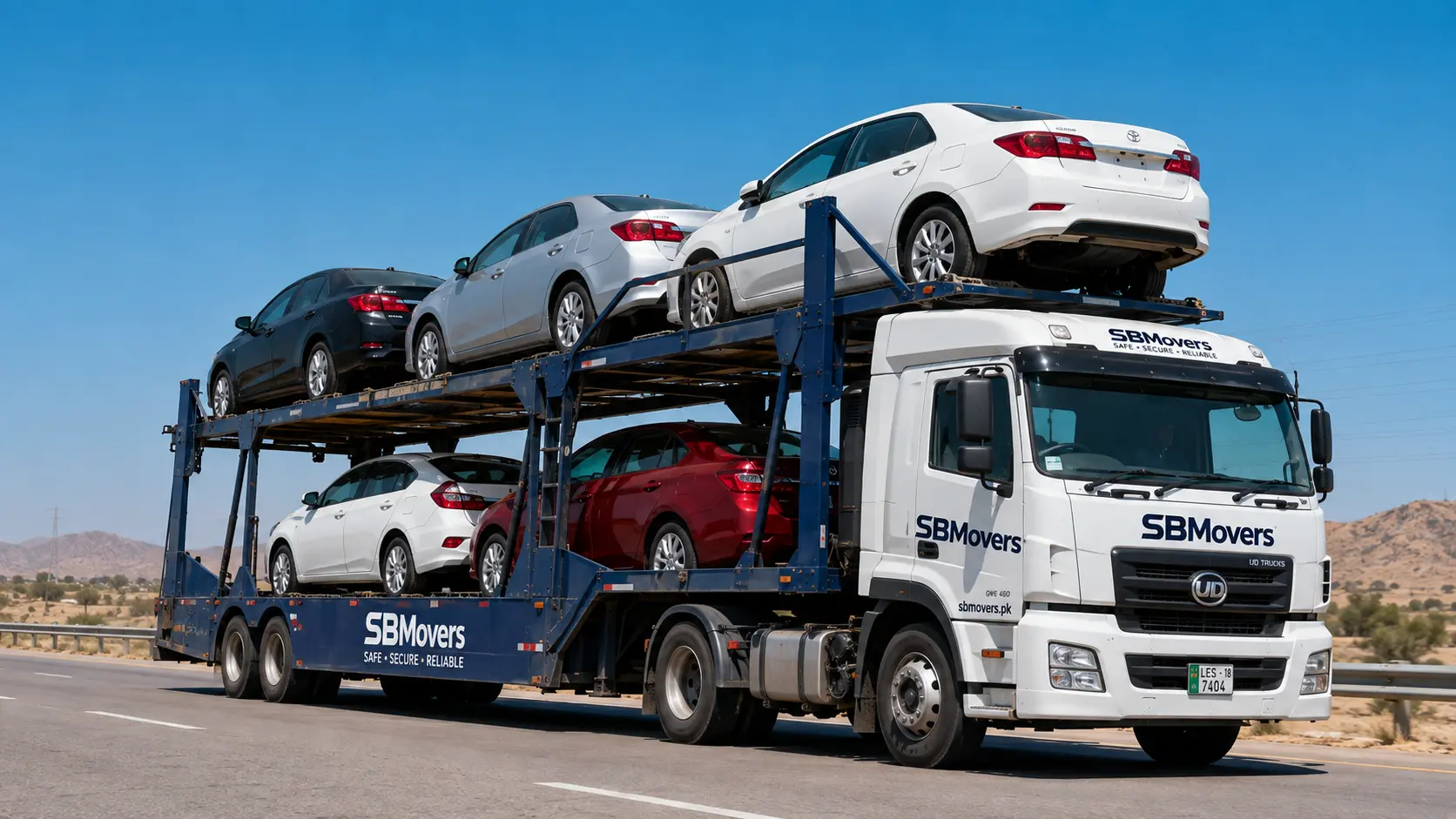 Open car carrier trailer in Pakistan
